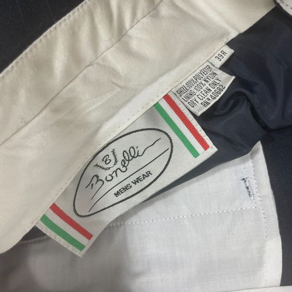 2 Pair's Of Men's‎ Bonelli one Black & one Dark Blue Pinstripe Dress Pants 39R - Picture 16 of 16